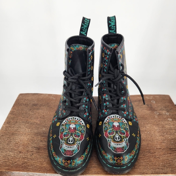 Dr. Marten 1460 sugar skull dia de los muertos limited edition boots size 7 rare - Picture 5 of 15